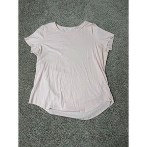 Lululemon Love Tee Short Sleeve Curved Hem T-Shirt Light Pink Women Size 12
